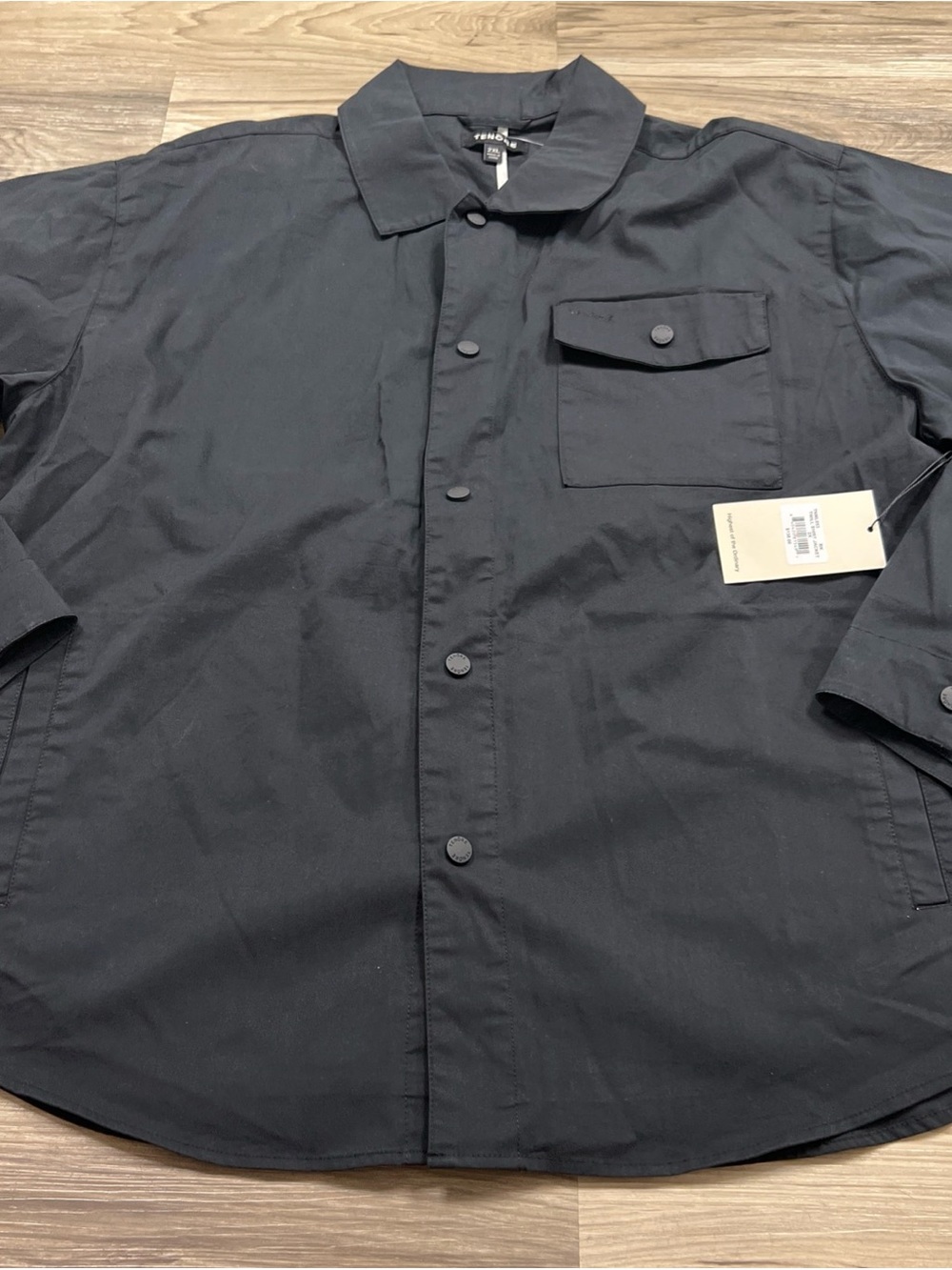 Tenore Twill Shirt Jacket Snap Up Cotton Nylon Blend Black Mens 2XL NWT $138